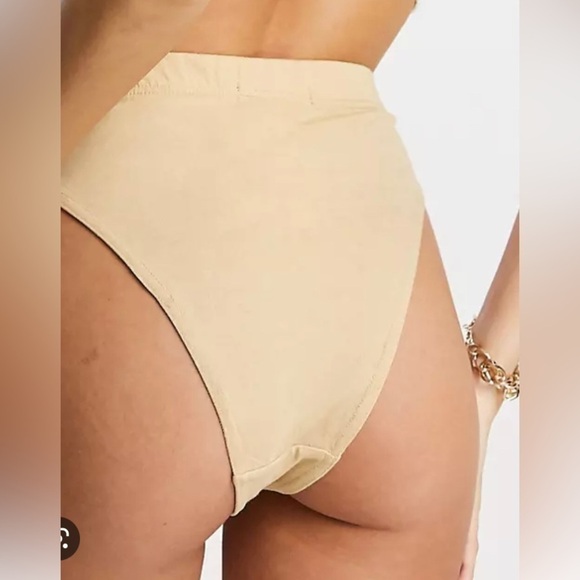 MISSGUIDED co-ord high waisted brief in taupe Sz US 0 - Picture 5 of 9